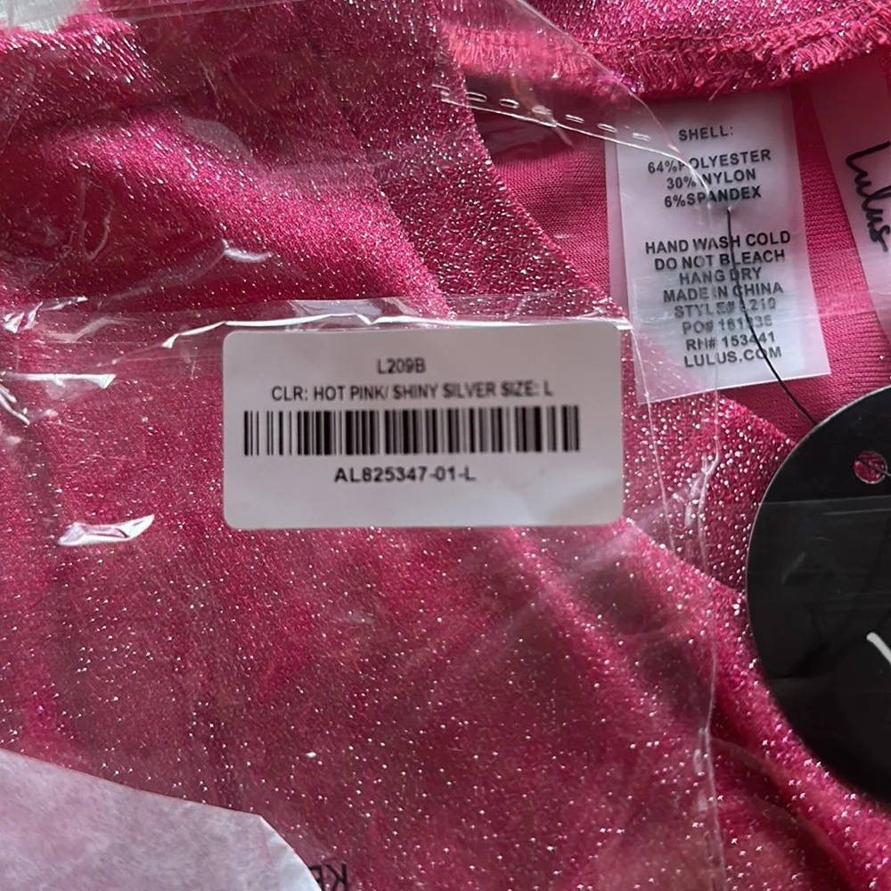 Sparkly bikini set with matching crop top.  Size Large from Lulu’s NWT - Picture 7 of 7